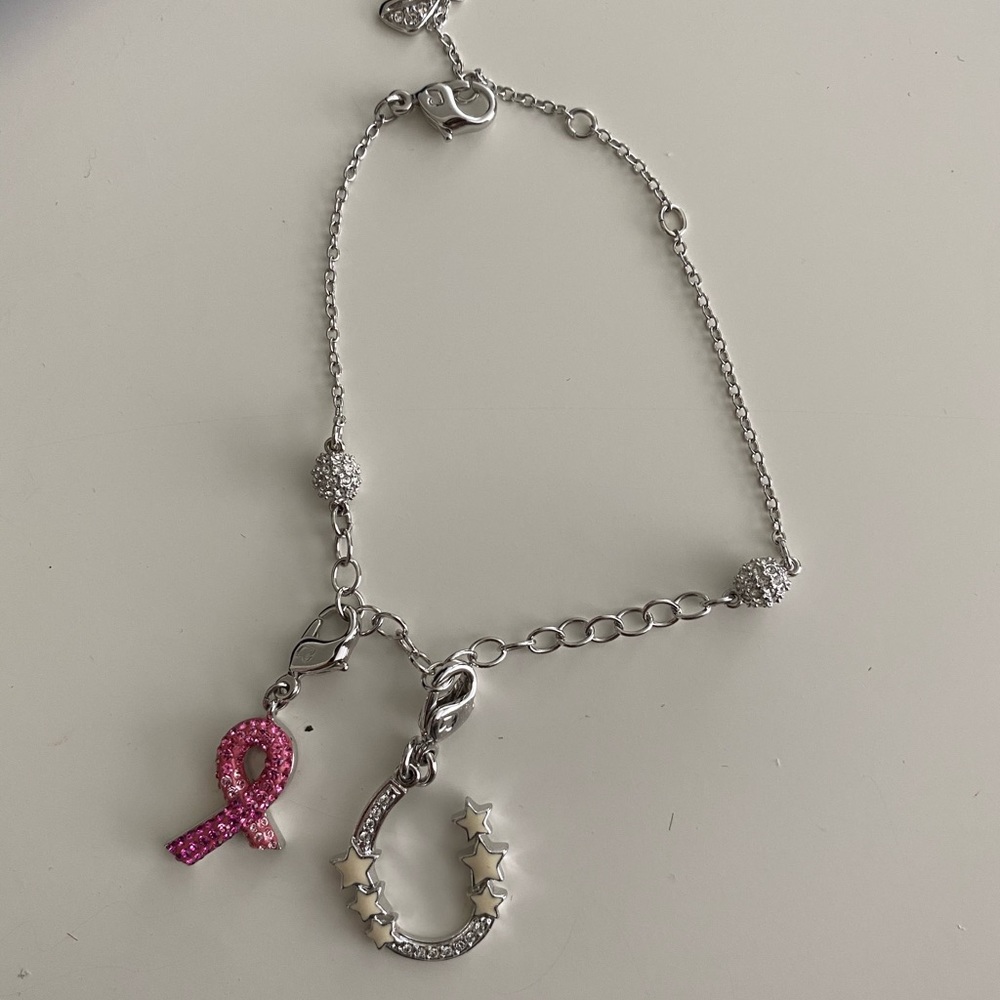 Swarovski Charm Bracelet With 2 Swarovski Charms